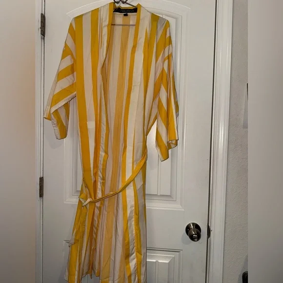 Nautica Yellow and White Striped Robe - Picture 12 of 12